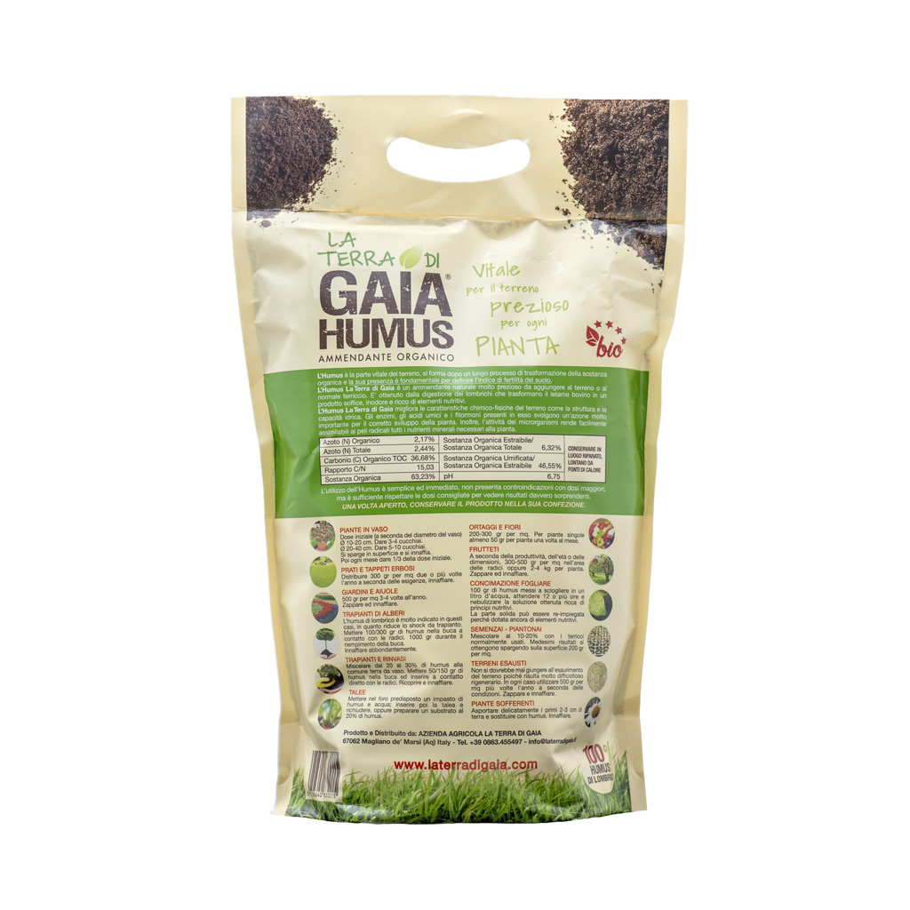 Concime HUMUS - La Terra di Gaia - 4 litri (2,2 kg)