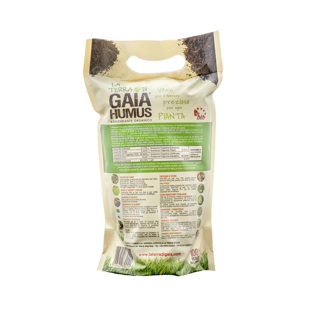 Concime HUMUS - La Terra di Gaia - 2 litri (1,1 kg)