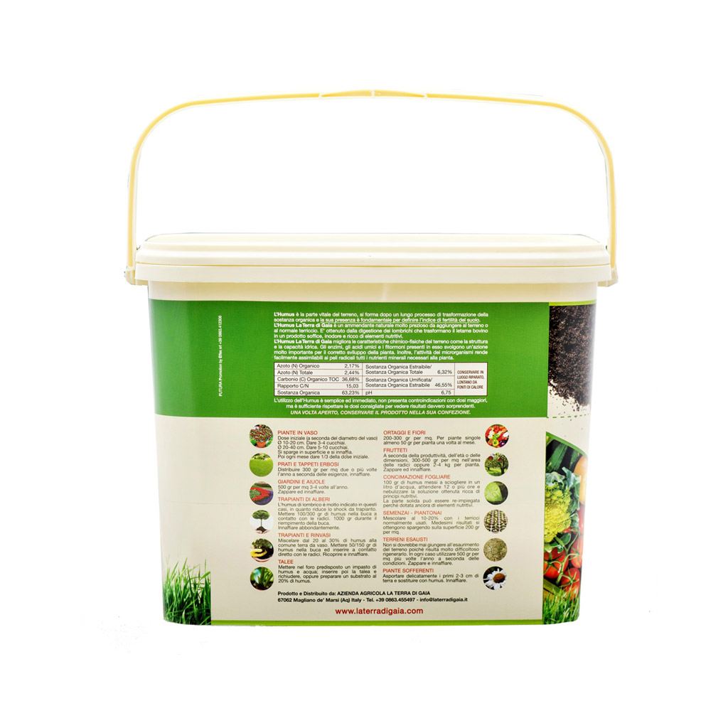 Concime HUMUS - La Terra di Gaia - 8,2 litri (4,5 kg)