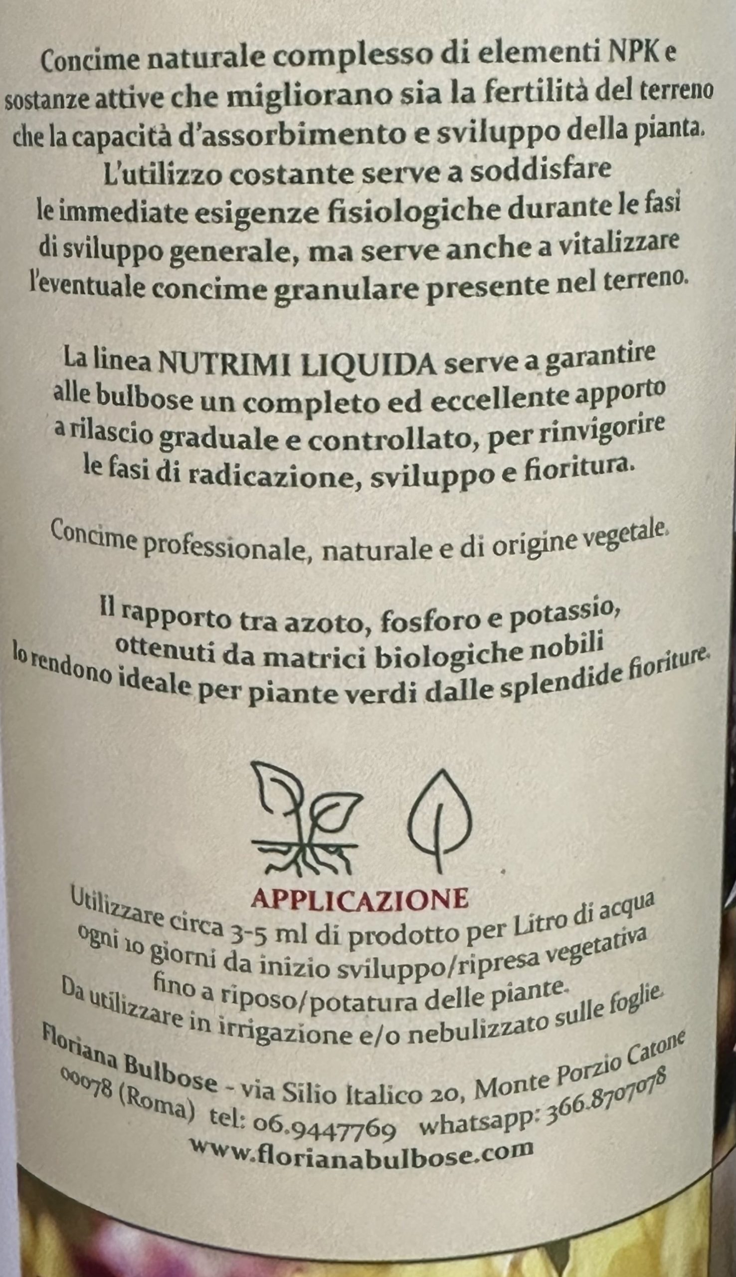 500 ml Concime NUTRIMI liquido 500 ml - per bulbi da fiore